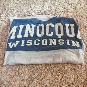 graphic blue and white long sleeve